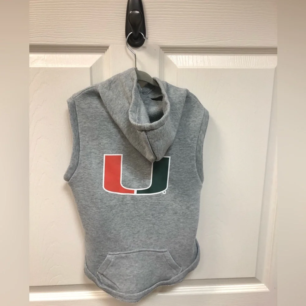 Hunter Gray Dog Hoodie with Red & Green 'U' Logo